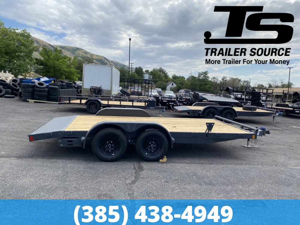 7x16 Lamar CE Flatbed Car Hauler Trailer - 7K GVWR
