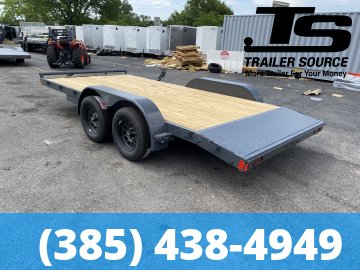 7x16 Lamar CE Flatbed Car Hauler Trailer - 7K GVWR