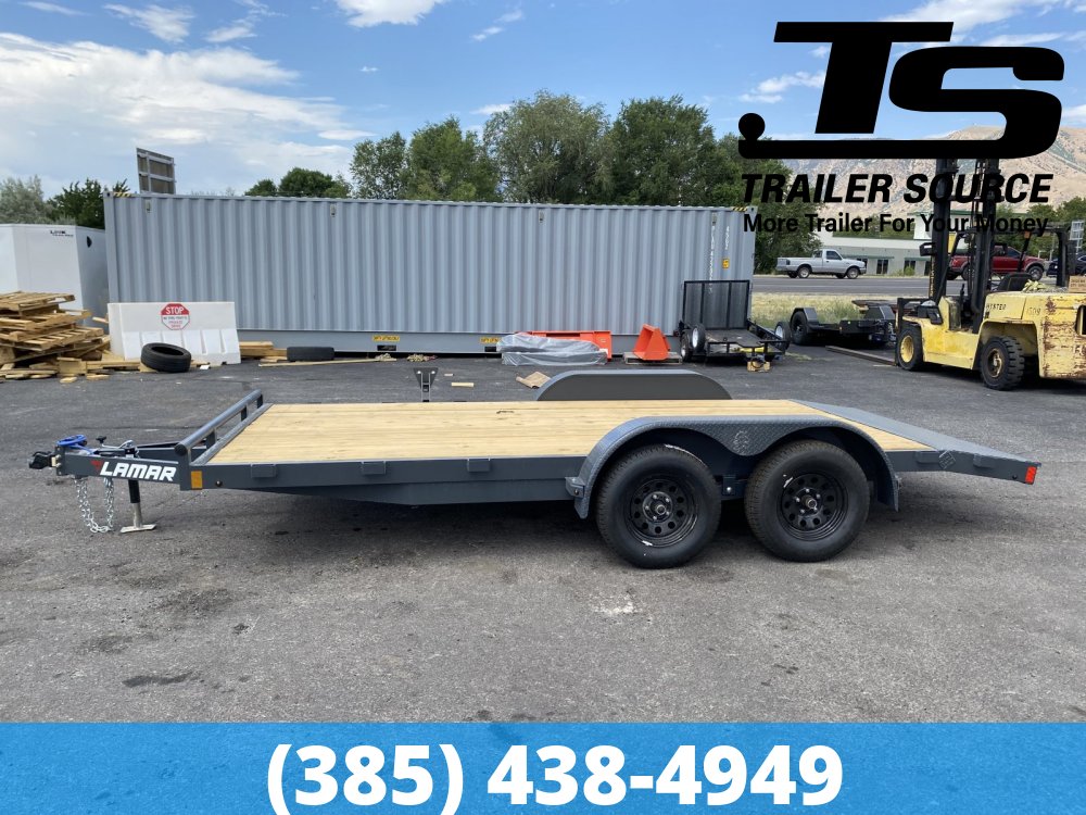 7x16 Lamar CE Flatbed Car Hauler Trailer - 7K GVWR