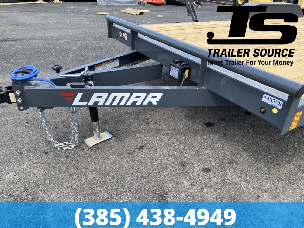 7x16 Lamar CE Flatbed Car Hauler Trailer - 7K GVWR