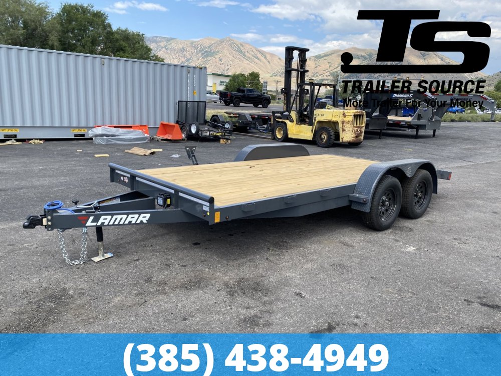 7x16 Lamar CE Flatbed Car Hauler Trailer - 7K GVWR