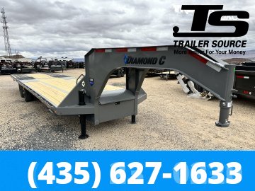 8.5x32 Diamond C FMAX-HDT 212 Gooseneck Hydraulic Dovetail Equipment Trailer -  25.9K GVWR - HDSS Suspension, Hydraulic Jack(s)