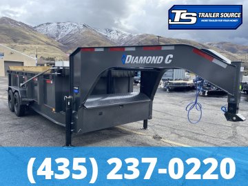 7x16 Diamond C LPT-GN 208 Gooseneck Dump Trailer - 32" Sides - 18K GVWR - Board Brackets, Hydraulic Jack(s)