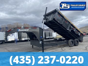 7x16 Diamond C LPT-GN 208 Gooseneck Dump Trailer - 32" Sides - 18K GVWR - Board Brackets, Hydraulic Jack(s)