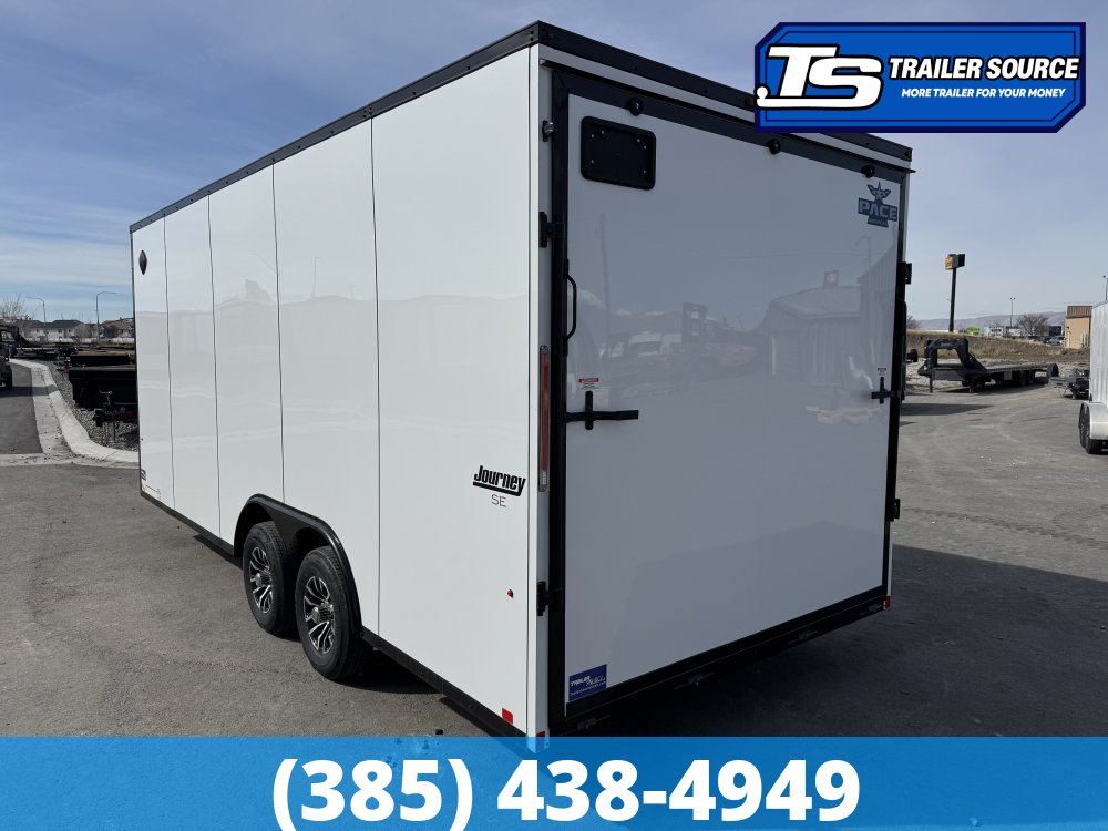 8.5x20 Pace American Journey SE Enclosed Cargo Trailer - 7'6" Interior - 10K GVWR - .080 PolyCor, Alloy Wheels, Black Out Package