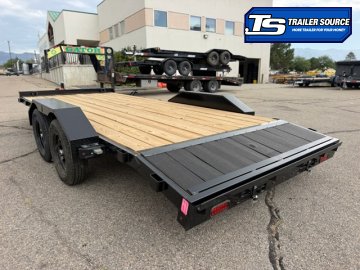 7x18 Liberty LC Flatbed Car Hauler Trailer - 7K GVWR - Slide Out Ramps