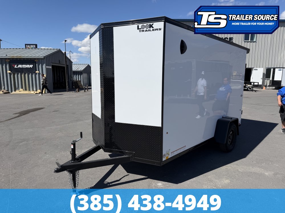 6x12 Look ST DLX Enclosed Cargo Trailer - 6'6" Interior - 3.5K GVWR - .080 PolyCor, Black Out Package, Rear Spoiler w/ Load Lights