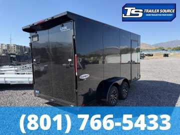 7x16 Look Element Elite Enclosed Car Hauler Trailer - 7K GVWR - .080 PolyCor, Alloy Wheels, Black Out Package, Finished Interior, Rear Spoiler w/ Load Lights, Rubber Coin Floor