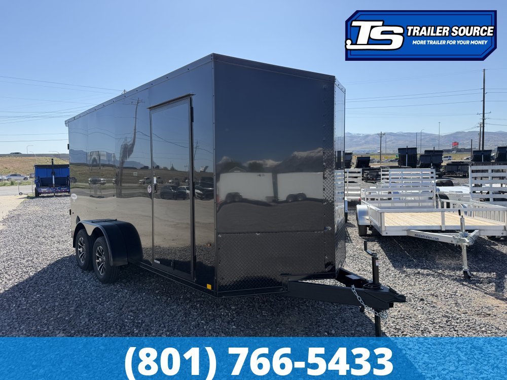 7x16 Look Element Elite Enclosed Car Hauler Trailer - 7K GVWR - .080 PolyCor, Alloy Wheels, Black Out Package, Finished Interior, Rear Spoiler w/ Load Lights, Rubber Coin Floor