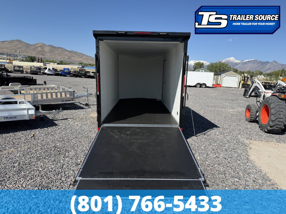 7x16 Look Element Elite Enclosed Car Hauler Trailer - 7K GVWR - .080 PolyCor, Alloy Wheels, Black Out Package, Finished Interior, Rear Spoiler w/ Load Lights, Rubber Coin Floor