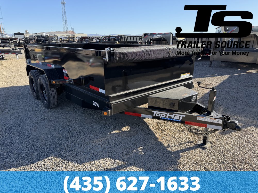 7x14 Top Hat DE Dump Trailer - 24" Sides - 14K GVWR -