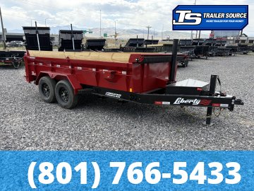 7x14 Liberty LD Dump Trailer - 24" Sides - 15.4K GVWR - 2 Tone Color, 7 Gauge Floor, Board Brackets, Fork Holders, Telescopic