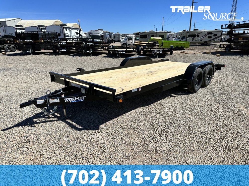 7x18 Top Hat Car Hauler 7K  Flatbed Car Hauler