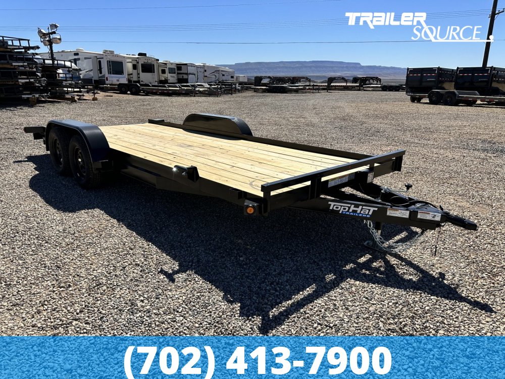 7x18 Top Hat Car Hauler 7K  Flatbed Car Hauler