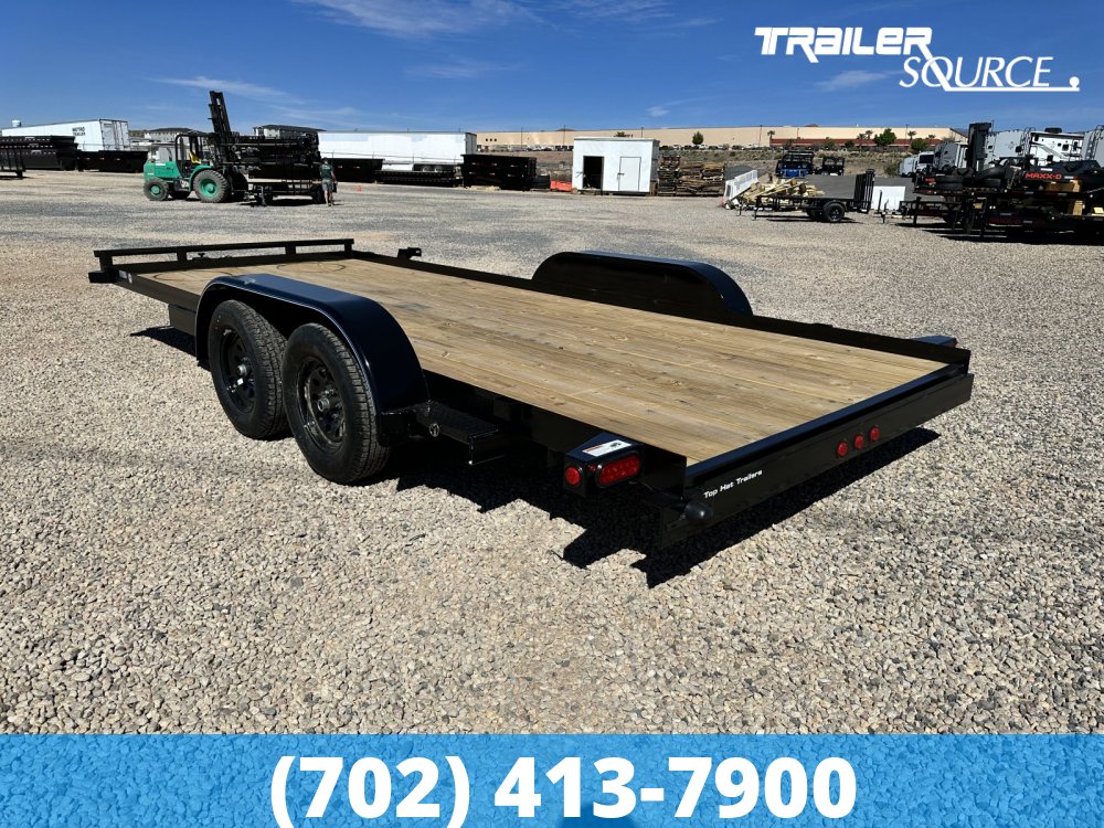 7x18 Top Hat Car Hauler 7K  Flatbed Car Hauler