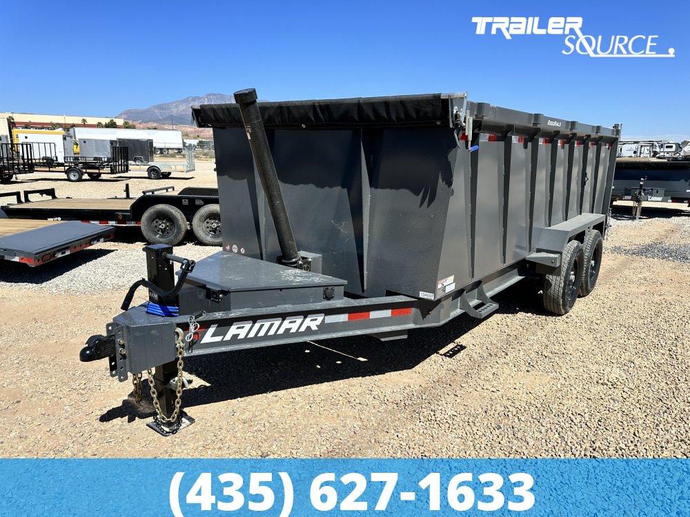 7x16 Lamar DT Telescopic 36" Sides 14K Dump Trailer