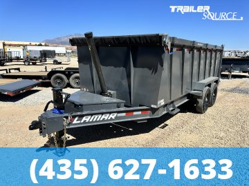 7x16 Lamar DT Telescopic 36" Sides 14K Dump Trailer