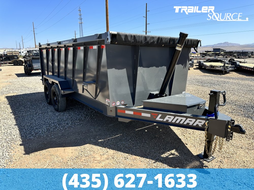 7x16 Lamar DT Telescopic 36" Sides 14K Dump Trailer