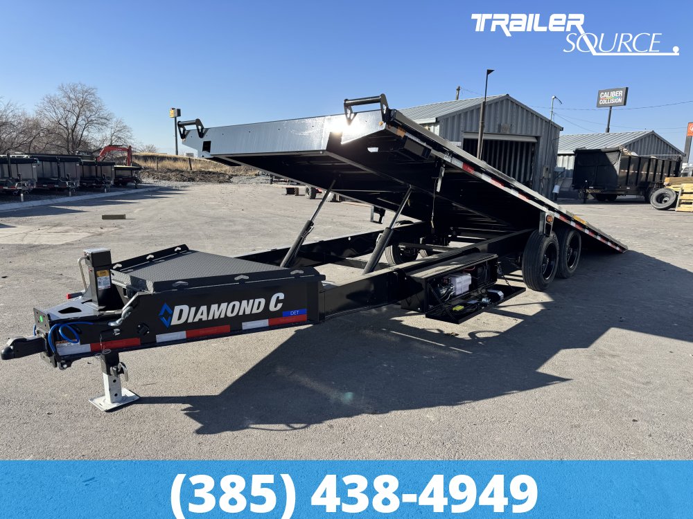 8.5x24 Diamond C DET 208 Deckover Tilt Trailer - 18K GVWR