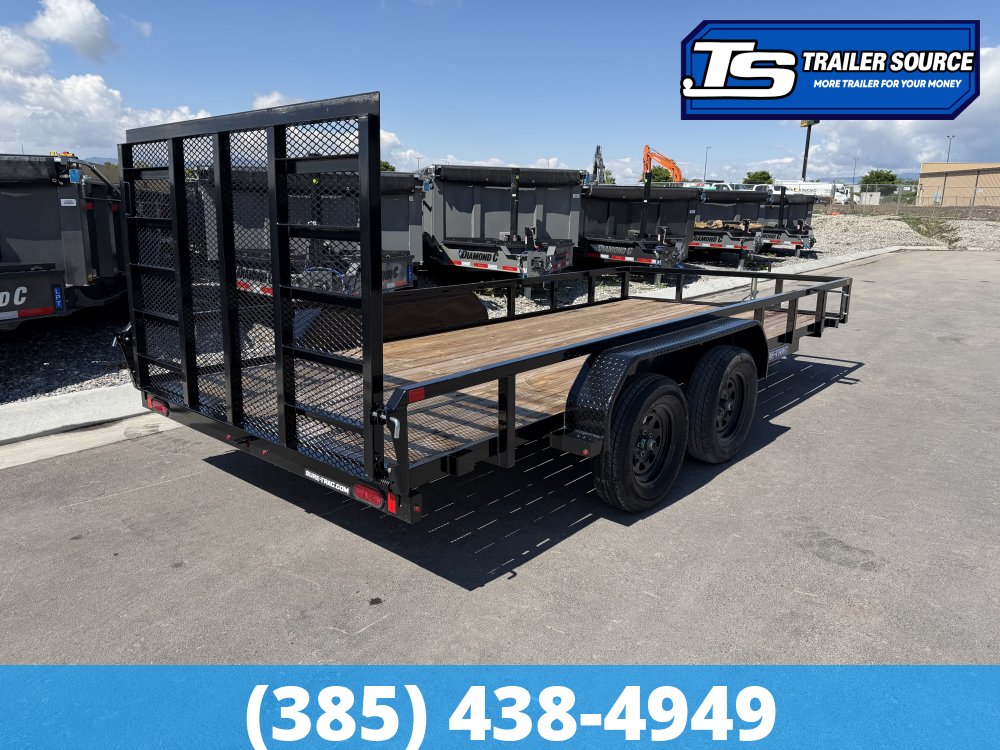 7x16 Sure-Trac Tube Top Utility Trailer - 7K GVWR - Ramp Gate