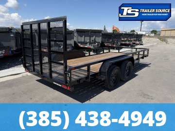 7x16 Sure-Trac Tube Top Utility Trailer - 7K GVWR - Ramp Gate