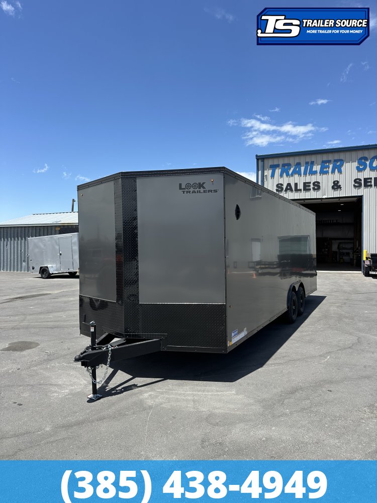 8.5x24 Look ST DLX Enclosed Cargo Trailer - 7'0" Interior - 10K GVWR - .080 PolyCor, 16" Cross Member Upgrade, Black Out Package
