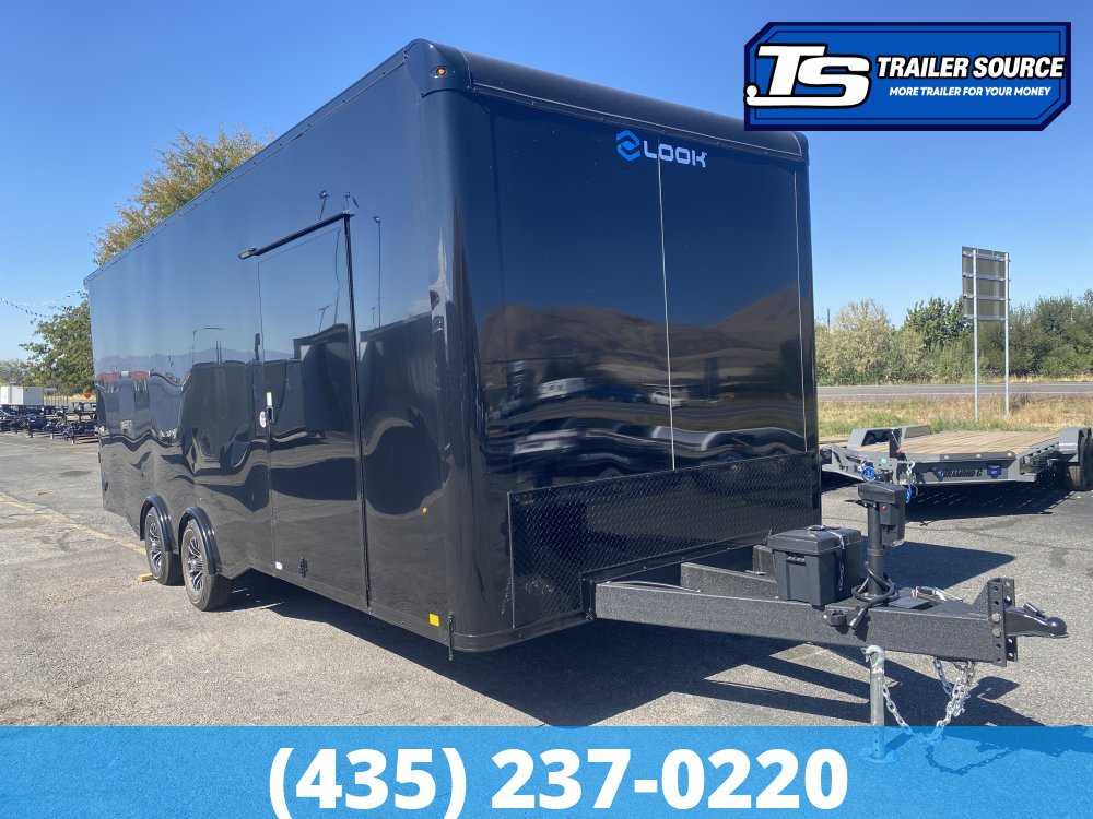 8.5x24 Look Vision Circuit Edition Enclosed Race Car Hauler Trailer - 7'6" Interior - 10K GVWR - .080 PolyCor, Black Out Package, Escape Door