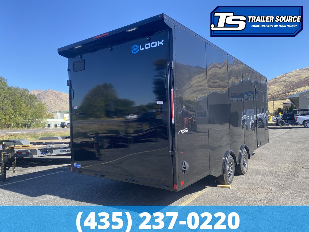 8.5x24 Look Vision Circuit Edition Enclosed Race Car Hauler Trailer - 7'6" Interior - 10K GVWR - .080 PolyCor, Black Out Package, Escape Door