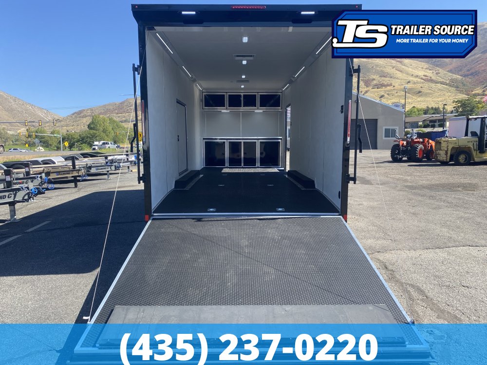 8.5x24 Look Vision Circuit Edition Enclosed Race Car Hauler Trailer - 7'6" Interior - 10K GVWR - .080 PolyCor, Black Out Package, Escape Door
