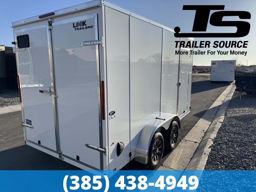 7x14 Look ST DLX Enclosed Cargo Trailer - 7'0" Interior - 7K GVWR - .080 PolyCor, Alloy Wheels, Barn Doors, Translucent Roof