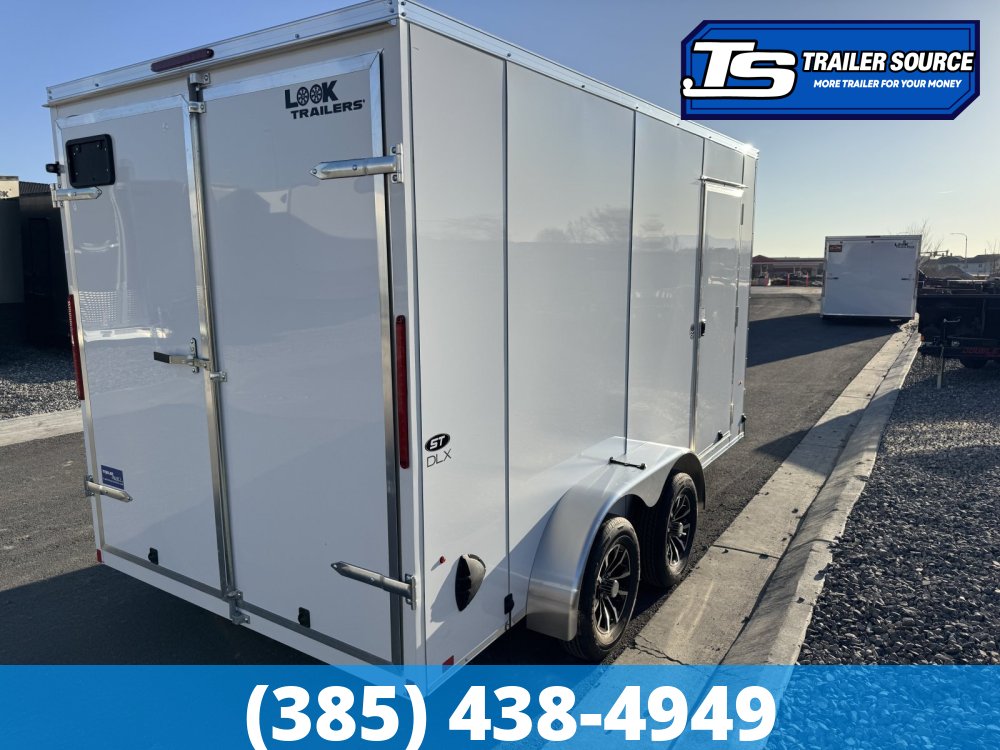 7x14 Look ST DLX Enclosed Cargo Trailer - 7'0" Interior - 7K GVWR - .080 PolyCor, Alloy Wheels, Barn Doors, Translucent Roof