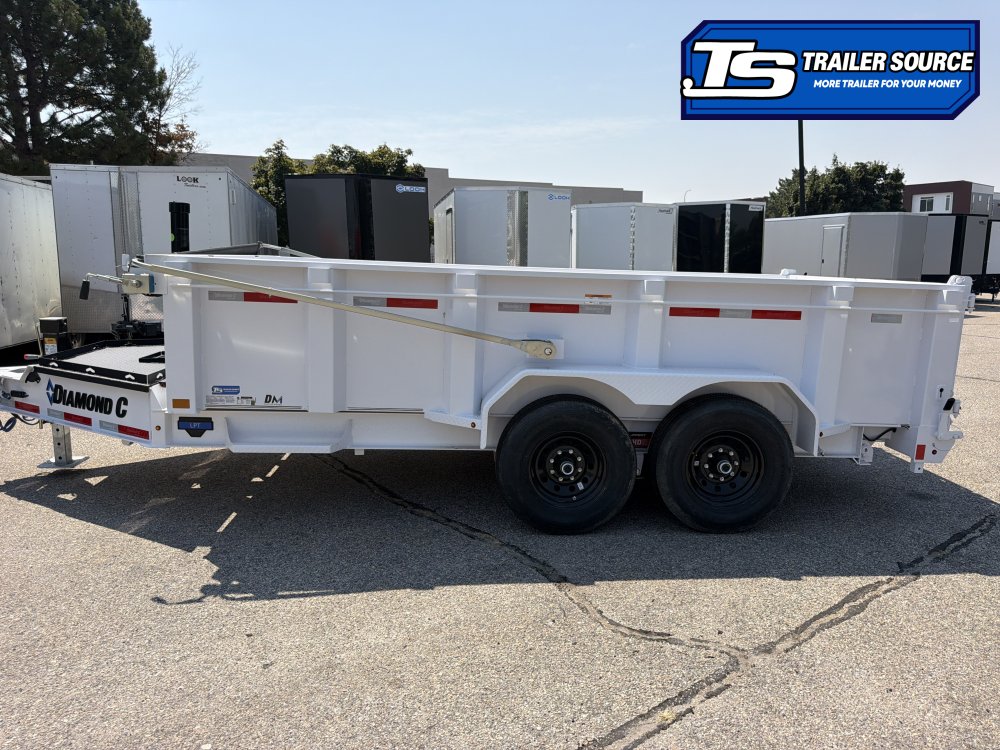 7x14 Diamond C LPT 207 Dump Trailer - 32" Sides - 15.5K GVWR - 14 Ply Tires, Long Arm Tarp