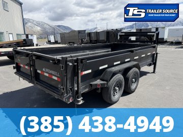 7x16 Iron Bull DBG Dump Trailer - 14K GVWR - 14 Ply Tires, Slide Out Ramps, Spare Mount, Spare Tire, Spreader Gate