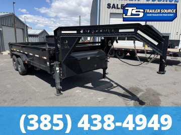 7x16 Iron Bull DBG Dump Trailer - 14K GVWR - 14 Ply Tires, Slide Out Ramps, Spare Mount, Spare Tire, Spreader Gate