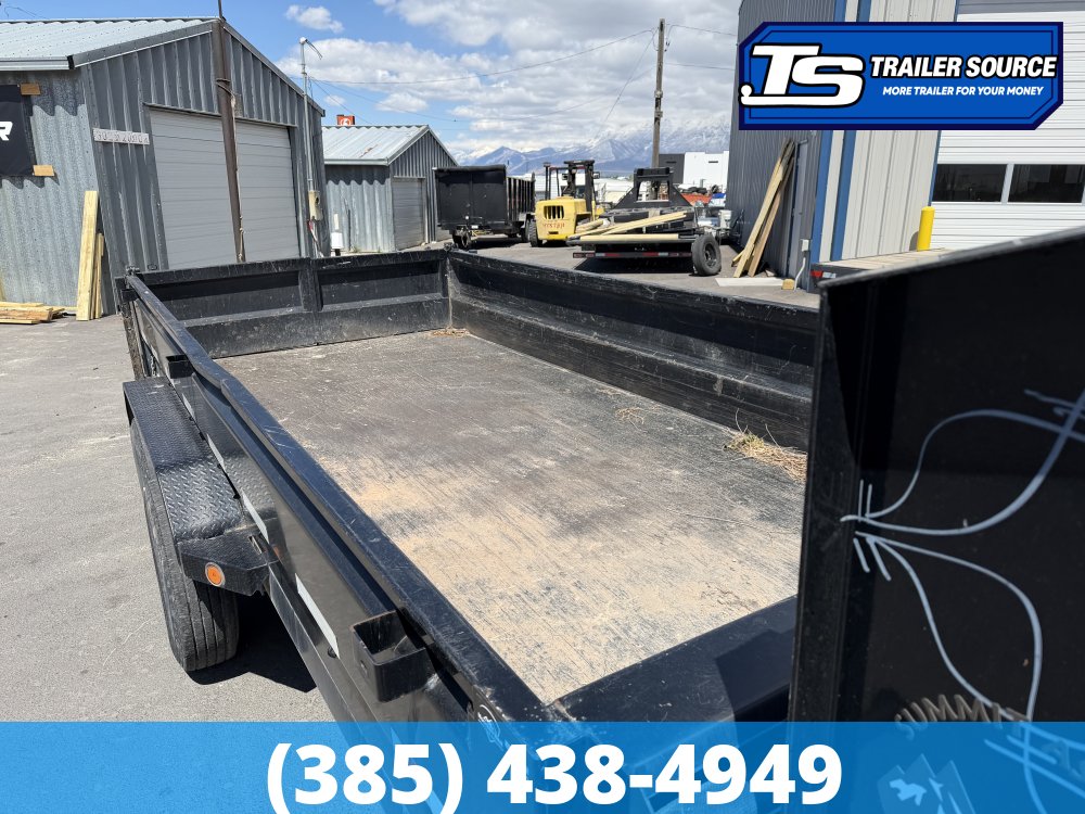 7x16 Iron Bull DBG Dump Trailer - 14K GVWR - 14 Ply Tires, Slide Out Ramps, Spare Mount, Spare Tire, Spreader Gate