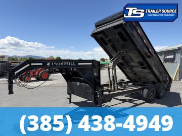 7x16 Iron Bull DBG Dump Trailer - 14K GVWR - 14 Ply Tires, Slide Out Ramps, Spare Mount, Spare Tire, Spreader Gate