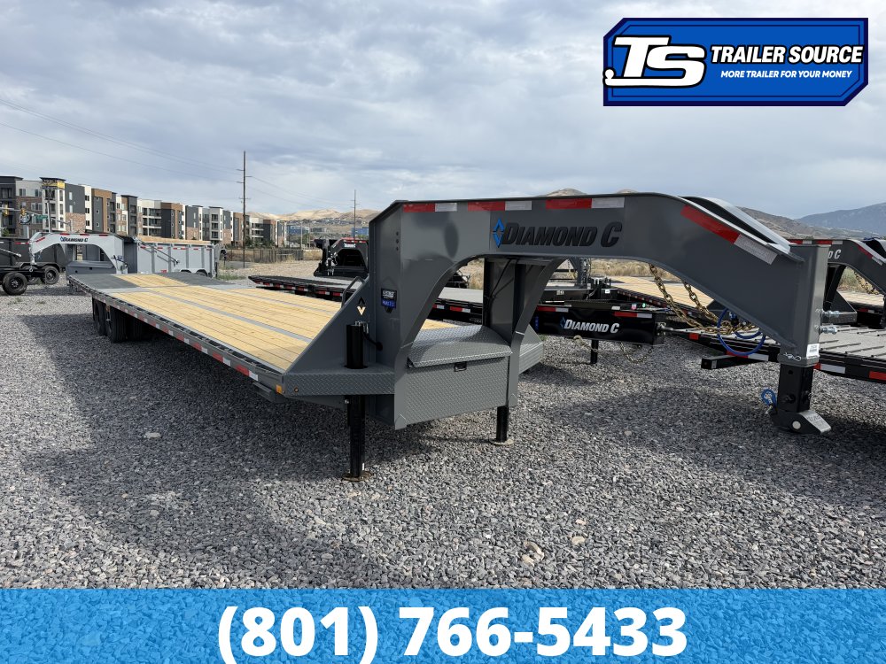 8.5x40 Diamond C FMAX-HDT 212 Gooseneck Hydraulic Dovetail Equipment Trailer - 25.9K GVWR - ABS Brakes, Hydraulic Jack(s)