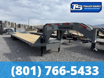8.5x40 Diamond C FMAX-HDT 212 Gooseneck Hydraulic Dovetail Equipment Trailer - 25.9K GVWR - ABS Brakes, Hydraulic Jack(s)