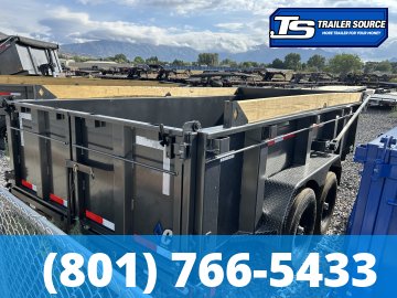 7x14 Diamond C LPT 207 Dump Trailer - 32" Sides - 15.5K GVWR - 14 Ply Tires, Board Brackets, Long Arm Tarp