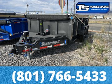7x14 Diamond C LPT 207 Dump Trailer - 32" Sides - 15.5K GVWR - 14 Ply Tires, Board Brackets, Long Arm Tarp