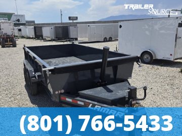 7x14 Lamar DT Dump Trailer - 24" Sides - 14K GVWR - 7G Floor, Stabilizer Jacks, Telescopic