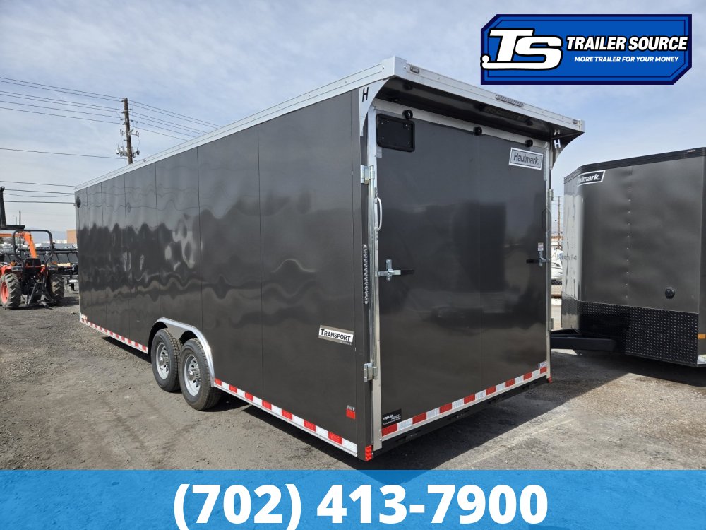 8.5x26 Haulmark Transport Enclosed Car Hauler Trailer - 12K GVWR - E-Track, Rear Spoiler w/ Load Lights, Spare Tire