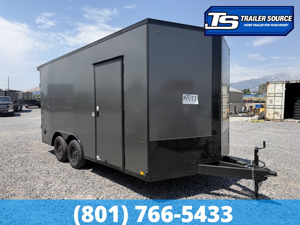 8.5x16 Look ST DLX Enclosed Cargo Trailer - 7'0" Interior - 7K GVWR - .080 PolyCor, Black Out Package, Rear Spoiler w/ Load Lights