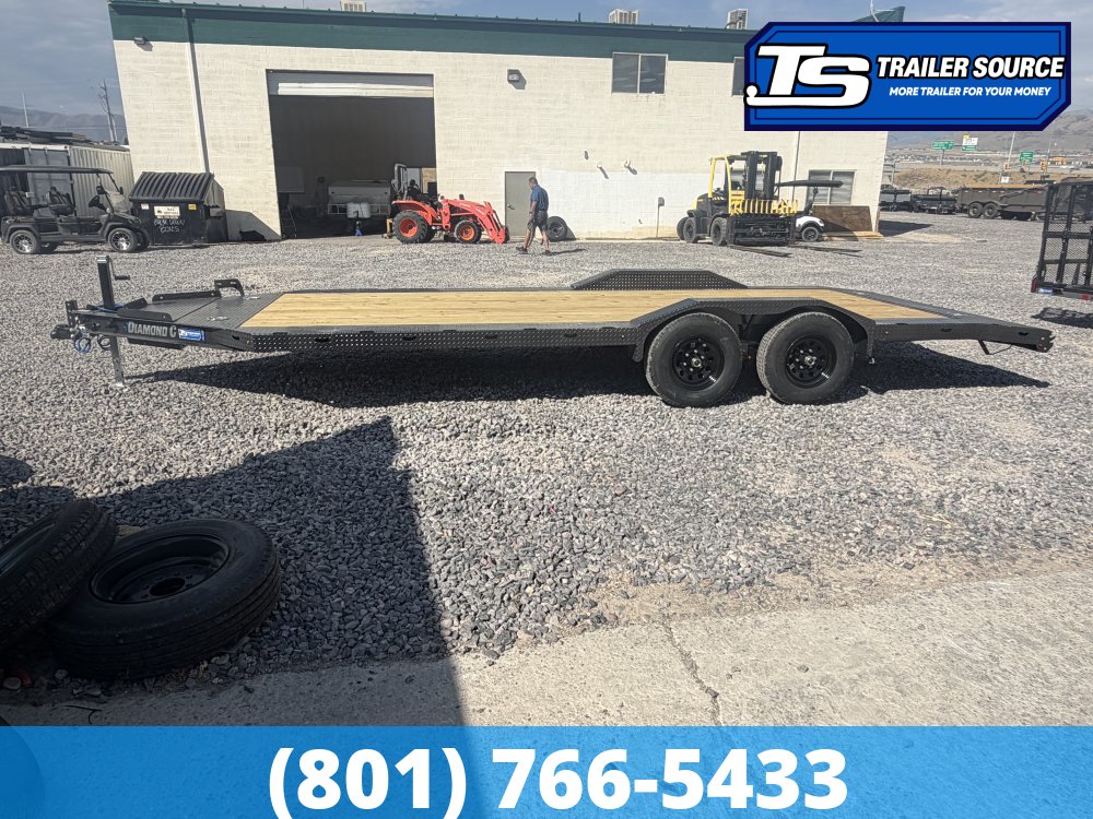 8.5x20 Diamond C GTF 206 Flatbed Car Hauler Trailer - 10K GVWR - Wide Body w/ Drive Over Fenders