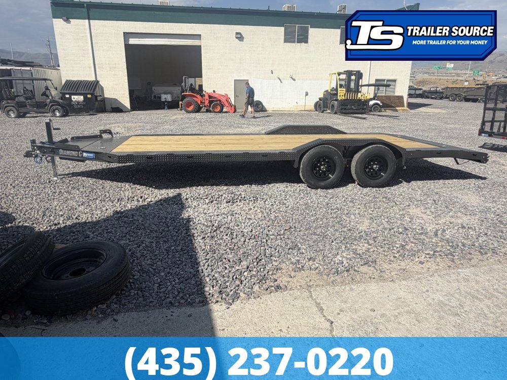 8.5x20 Diamond C GTF 206 Flatbed Car Hauler Trailer - 10K GVWR - Wide Body w/ Drive Over Fenders