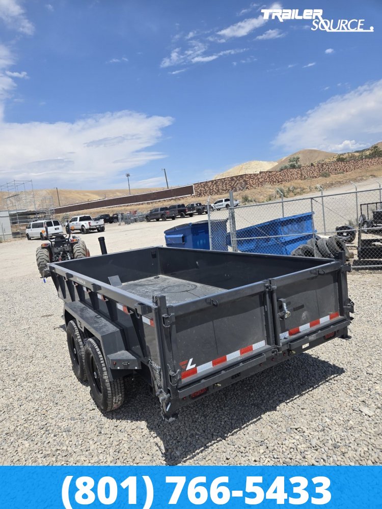 7x14 Lamar DT Dump Trailer - 24" Sides - 14K GVWR - 7G Floor, Stabilizer Jacks, Telescopic