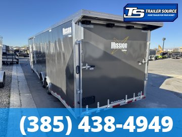 8.5x38 Alcom All Sport Gooseneck Enclosed Aluminum Snowmobile Trailer - 7'0" Interior - 10K GVWR - 110V Power, Battery, D-Rings, Dovetail, Gooseneck, Heater, Roof Vent, RV Door, Sc