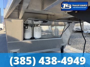 8.5x38 Alcom All Sport Gooseneck Enclosed Aluminum Snowmobile Trailer - 7'0" Interior - 10K GVWR - 110V Power, Battery, D-Rings, Dovetail, Gooseneck, Heater, Roof Vent, RV Door, Sc