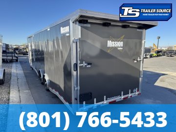 8.5x38 Alcom All Sport Gooseneck Enclosed Aluminum Snowmobile Trailer - 7'0" Interior - 14K GVWR - 110V Power, Battery, D-Rings, Dovetail, Gooseneck, Heater, Roof Vent, RV Door, Sc
