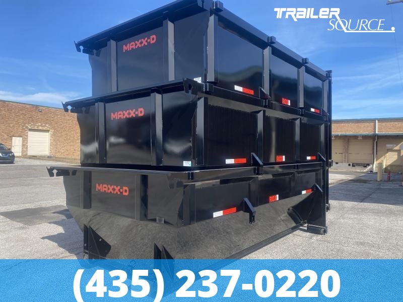 KSL 7x14 Maxx-D ROX Roll Off Dumpster w/ 3 Bins Package Bumper 14K Roll Off Trailer-Bin Package